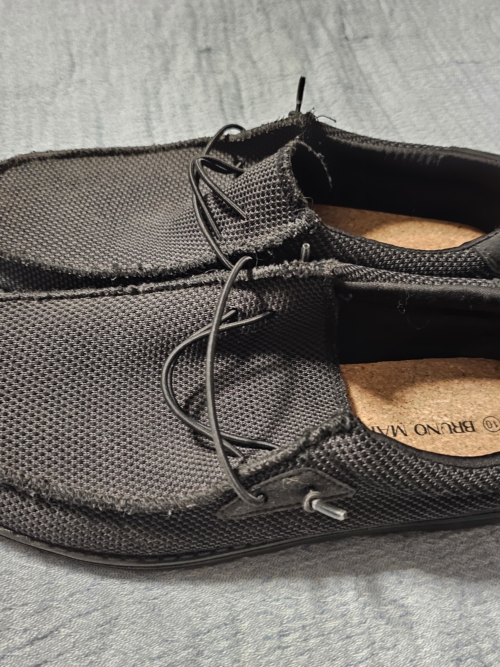 Bruno Marc Men’s Black Knit Slip-On Loafers